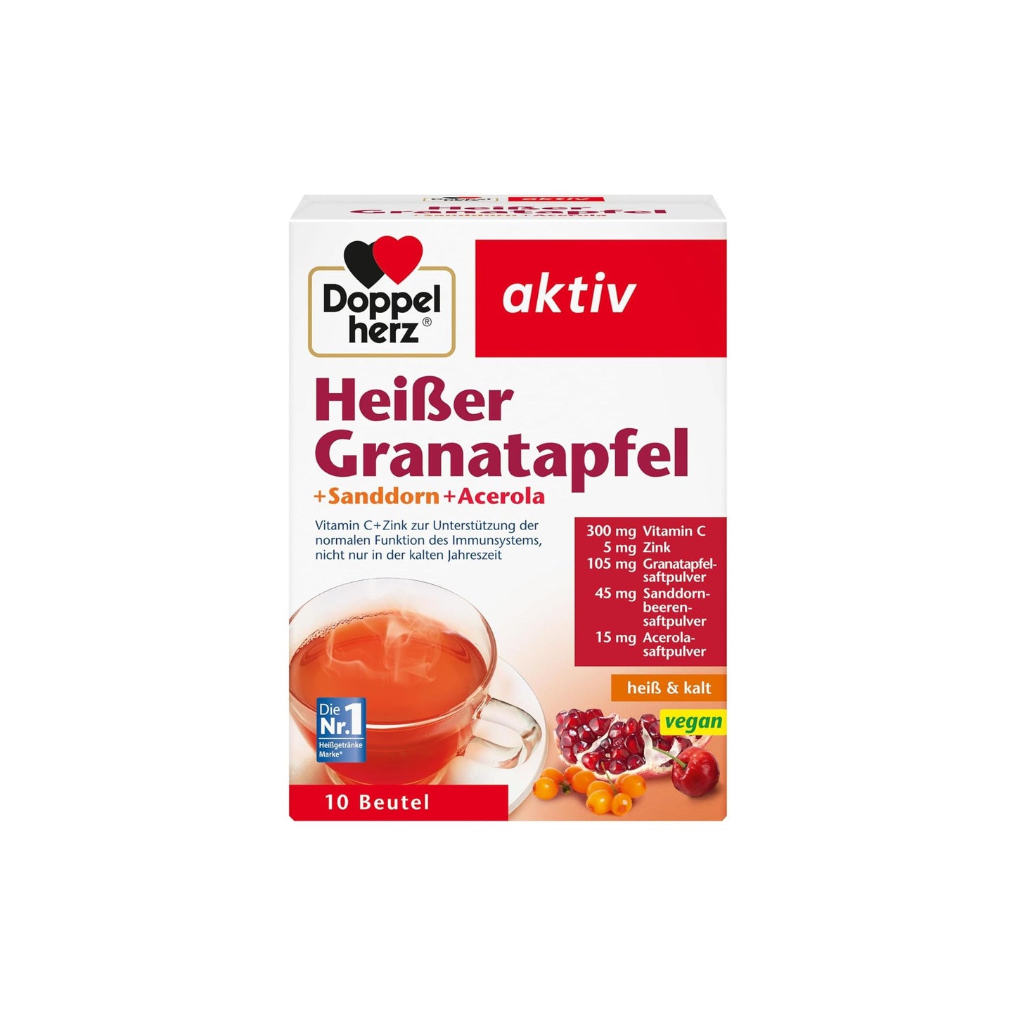 Doppelherz Kuum Granaatõun, Astelpaju ja Acerola jook 10 portsjonikotti