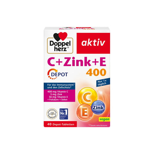 Doppelherz E 400, C-vitamiin ja tsink depootabletid 40 tk