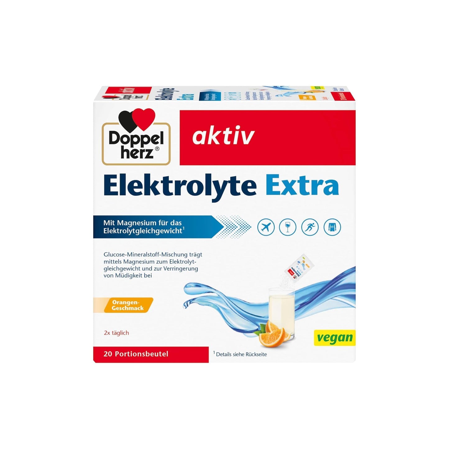 Doppelherz Elektrolüüdid Extra – hüdratsiooni toetamine, 20 portsjonikotti